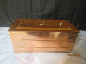 lot 37 image: VINTAGE COPPER BETZ  MEDICAL STERILIZER WITH LID  9 H X 19 L