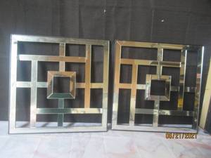 lot 8 image: DUO BEVELED SEGMENTED CLEAR WALL MIRROR  24X 24