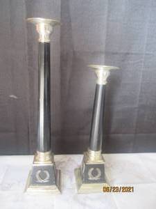 lot 71 image: 2 BOMBAY CANDLE HOLDERS
