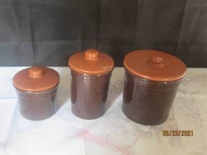lot 78 image: 3 WORLD MARKET CANISTERS WITH LIDS