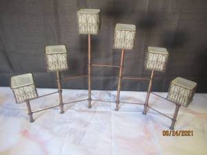 lot 110 image: TOTAL OF 6 CUP TEA LIGHT  ,VOTIVE GLASS CANDLE  HOLDERS