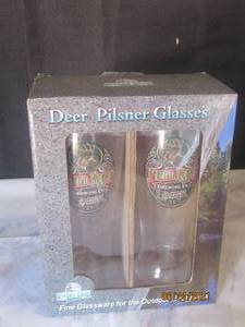 lot 130 image: RIVER EDGE DEER PILSNER GLASSES  1940