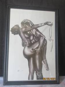 lot 231 image: BLACK LOVE ART SIGNED AND DATED 39HX27L