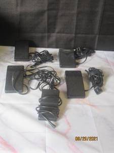 lot 242 image: 5 ELECTRONIC FOOT PEDAL WITH  POWER CORDS FOR SEWING MACHINES