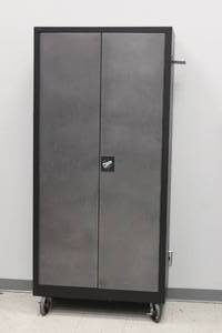 lot 53 image: METAL ROLLING STORAGE CABINET WITH LOCKING CASTERS 36W x 18D x 72 T