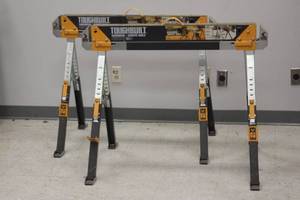 lot 54 image: PAIR TOUGHBUILT SAWHORSES ADJUSTABLE HEIGHT C700