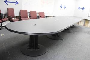 lot 67 image: 20FT LONG CONFERENCE TABLE (BUYER MUST DISASSEMBLE)