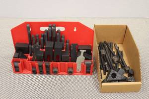 lot 182 image: MILLING MACHINE CLAMPING KIT WITH TRAY SEE PICS