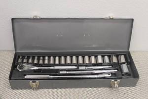 lot 251 image: ALLEN SOCKET WRENCH 23PC SET WITH TOOL CARRY CASE&nbsp