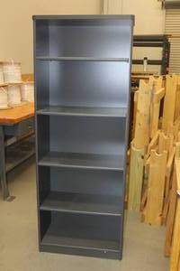 lot 287 image: GREY WOODEN 5-SHELF BOOKCASE&nbsp
