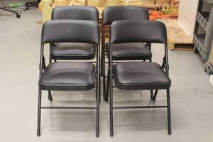 lot 290 image: TOTAL OF 4 BRIDGE PORT&nbsp 60-8830051 BLACK FOLDING CHAIRS&nbsp