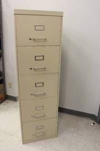 lot 326 image: METAL TAN 5-DRAWER VERTICLE FILE CABINET&nbsp