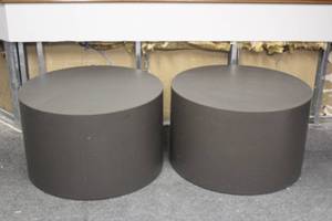 lot 451 image: 2 MERIDIAN FURNITURE CYLINDER COFFEE TABLES