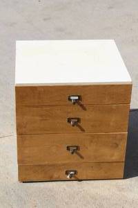 lot 91 image: 4 DRAWER WOODEN STORAGE&nbsp