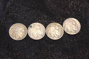 lot 129 image: LOT OF 4 1937 INDIAN HEAD BUFFALO NICKLES