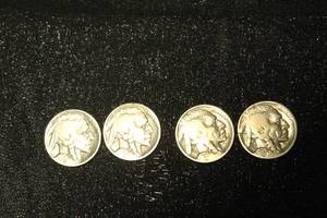 lot 133 image: LOT OF 4 INDIAN HEAD BUFFALO NICKELS 1935, 1936 AND 1937