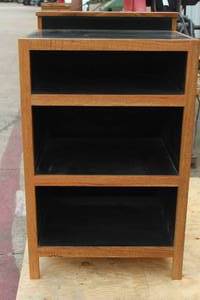 lot 25 image: 3 CUBBY WOOD PODIUM