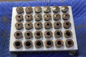 lot 111 image: LOT OF 30 MILLING MACHINE COLLETS USED WITH BRIDGEPORT LOT#110