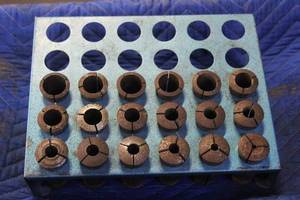 lot 112 image: LOT OF 18 MILLING MACHINE COLLETS USED WITH BRIDGEPORT LOT#110