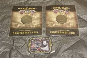 lot 166 image: TOTAL OF 2 DMA DESIGN MASTER CIVIL WAR 150TH ANNIVERSARY 1865 COMMEMORATIVE ANNIVERSARY COINS WITH DMA CIVIL WAR THOMAS STONEWALL JACKSON MAGNET&nbsp