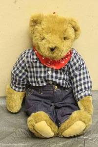 lot 219 image: VINTAGE AUTHENTIC VERMONT TEDDY BEAR WESTERN JEANS PLAID SHIRT COWBOY 16