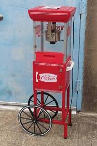 lot 6 image: NOSTALGIA ELECTRONICS 46H COCA-COLA POPCORN MAKER MACHINE ,CCP3PPCOKE&nbsp