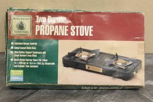 lot 28 image: NORTHWEST TWO BURNER PROPANE STOVE, IN ORIGINAL BOX&nbsp