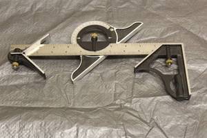 lot 41 image: COMBINATION 4 PC 12 MULTIFUNCTION ADJUSTABLE SQUARE RULER SET&nbsp