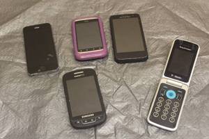 lot 125 image: TOTAL OF 5 ASSORTED BRAND CELL PHONES&nbsp