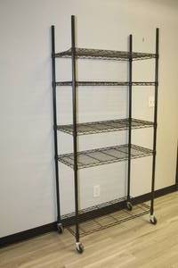 lot 16 image: 5-TIER MOBILE&nbsp SHELVING UNIT&nbsp WITH LOCKING WHEELS&nbsp ,76 H X 16&nbspD X 35 W&nbsp