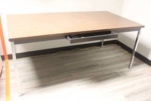 lot 19 image: WOOD TABLE 70L X 3FT D X 29H&nbsp