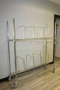 lot 23 image: ULINE ROLLING 2-TIER SHELVING , 69 H X 18D X 59 W