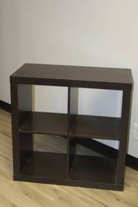 lot 25 image: 4-CUBE WOODEN ORGANIZER , 31W X 16D X 31H