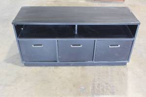 lot 78 image: WOODEN CUBBY ENTERTAINMENT CENTER