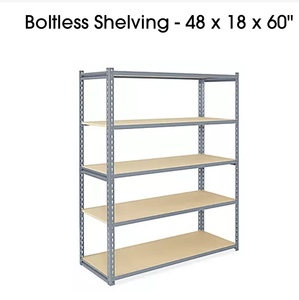 lot 79 image: 2 5 TIER SHELVING UNITS DISASSEMBLED&nbsp