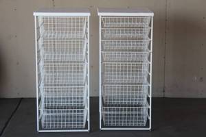 lot 15 image: 2 ELFA WHITE MESH KITCHEN CARTS&nbsp