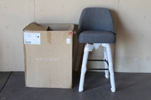lot 58 image: WEST ELM SALT AND PEPPER PRCAN LEGS BAR STOOL 8366960
