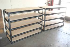 lot 71 image: 2 5 TIER SHELVING UNITS 4.5FT L X 37 TALL