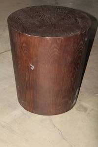 lot 110 image: WOOD SIDE TABLE 20DIAM X 23H