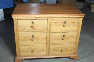 lot 142 image: SOLID WOOD 6 DRAWER DRESSER 38L X 25 X 32H