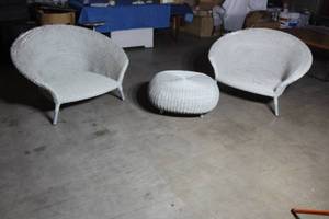 lot 148 image: 3 PIECE&nbsp JANUS ET CIE STRADA LOUNGE CHAIRS &amp OTTOMAN&nbsp