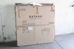lot 128 image: RATAN 35 SQUARE DINING BLACK TABLE WITH ALUMINUM TOP &amp UMBRELLA HOLE FN28210ANBLK&nbsp