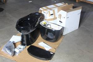 lot 168 image: KOHLER CIMARRON CLASSIC FIVE BLACK ELOGATED TOILET 5309-7 WITH KOHLER TANK 4369-7&nbsp
