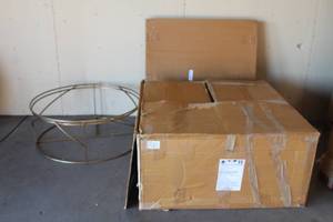 lot 182 image: ANTERIORS HOME 100215397 GLASS TOP ROUND COFFEE TABLE , MADE IN INDIA , 37 DIAM X 14 H&nbsp