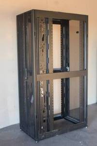 lot 190 image: APC NETSHELTER MOBILE SERVER RACK ENCLOSURE WITH 2- APC RACK&nbsp MOUNT 24 OUTLET VERTICAL POWER SUPPLY&nbsp