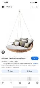 lot 111 image: DEDON SWINGREST HANGING LOUNGER 35557S0 (ITEM IS WHITE, STOCK PIC IS FOR REFERENCE ONLY)