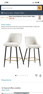lot 131 image: TOTAL OF 2 ALDER &amp TWEED JACKIE COUNTER BAR STOOLS IN WARM COTTON , AT203C-WMC
