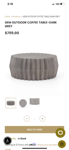 lot 135 image: GEM OUTDOOR COFFEE TABLE 36DIAM&nbsp
