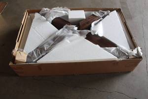 lot 198 image: NEW SUNPAN WARWICK SQUARE DINING TABLE ESPRESSO SP LEG 27901 BASE ONLY&nbsp