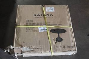 lot 202 image: RATAN PISMO ROUND STEEL BASE FN62599BASEBLK-R100